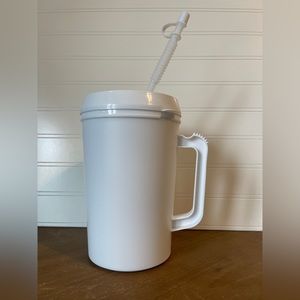 White water jug with straw. 💦